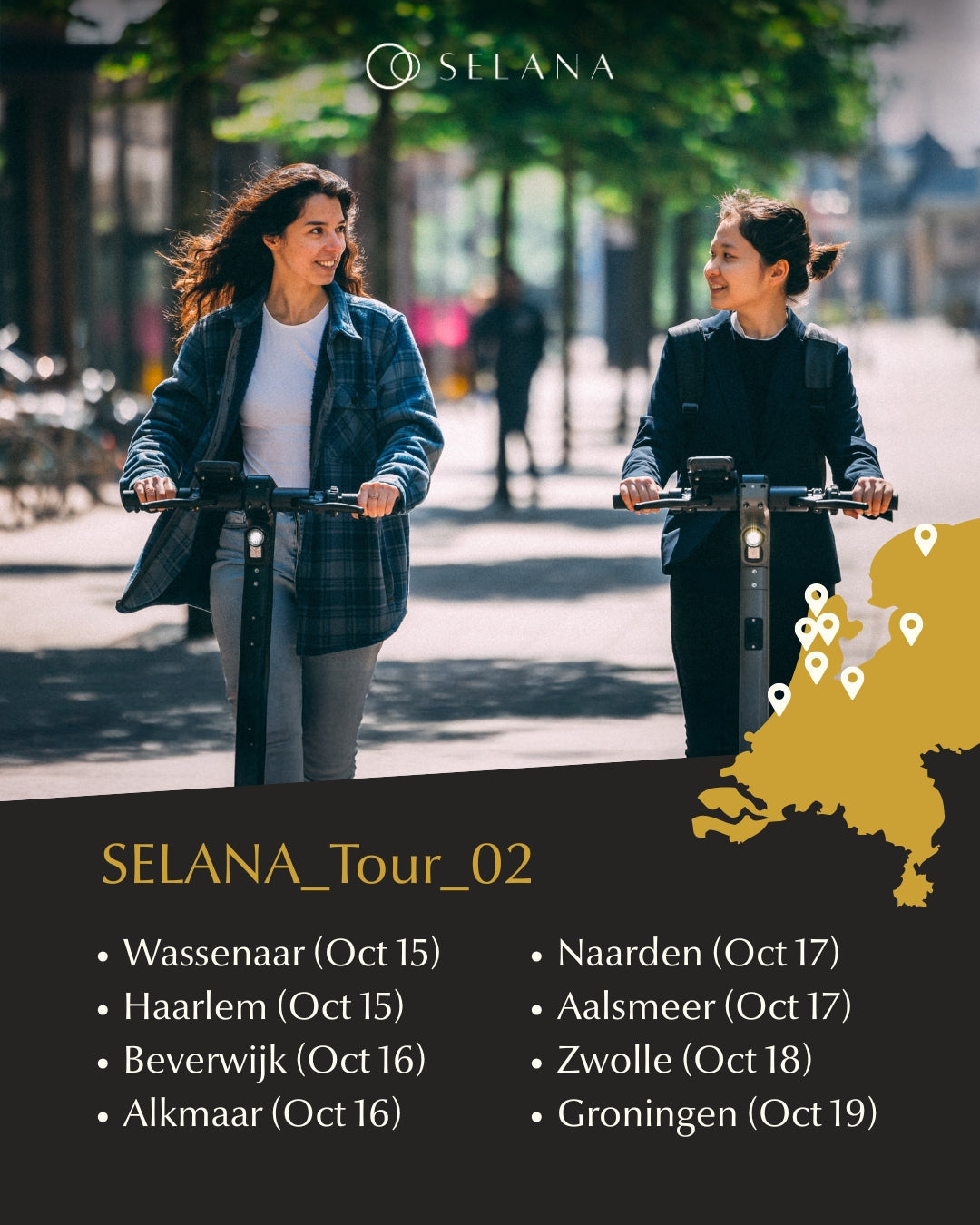 SELANA testrit-tour langs steden in Nederland